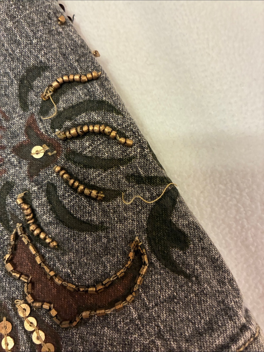 Chico's Gray Flare Jeans with Paisley Embroidery - Picture 13 of 15